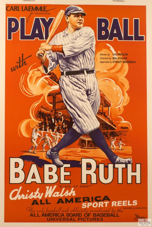 carl leammle babe ruth baseball legend vintage movie poster original classic movie poster golden age of hollywood vintage one-sheet