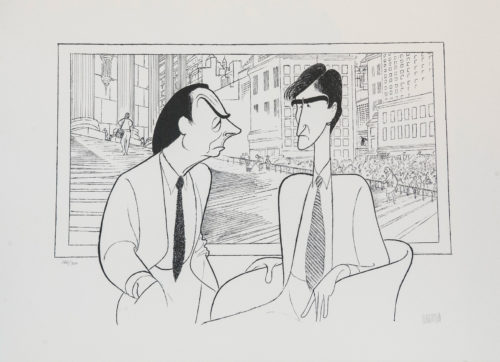 Al Hirschfeld master of line new yorker cartoon celebrity art Law and Order Sam Waterson Jerry Orbach