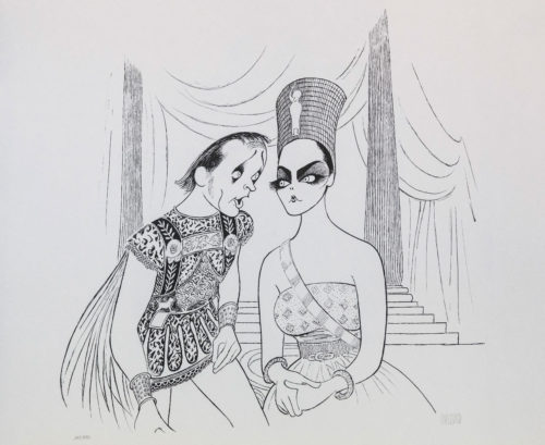 Al Hirschfeld master of line new yorker cartoon celebrity art Elizabeth Taylor Richard Burton Antony and Cleopatra