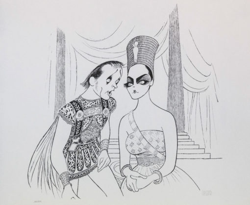 Al Hirschfeld master of line new yorker cartoon celebrity art Elizabeth Taylor Richard Burton Antony and Cleopatra