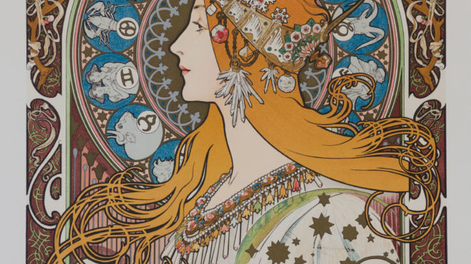 Zodiaque Var.2 (calendar grid), Alphonse Mucha