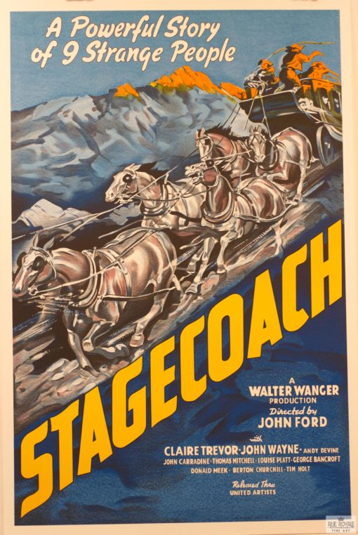 Stagecoach vintage movie poster fine art lithograph john ford classic movie poster vintage movie poster fine art lithograph one-sheet golden age of film