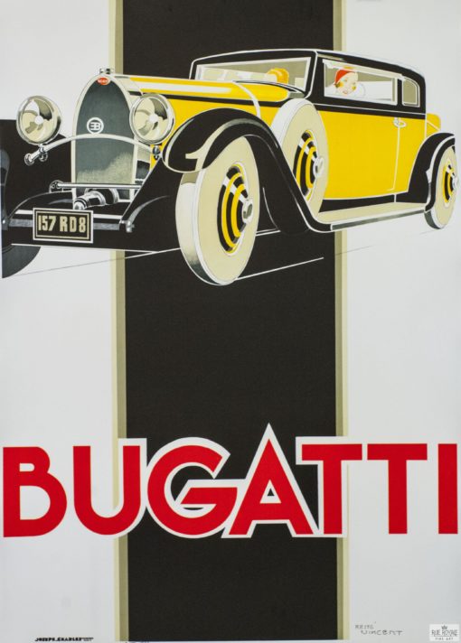 Bugatti vintage poster fine art lithograph