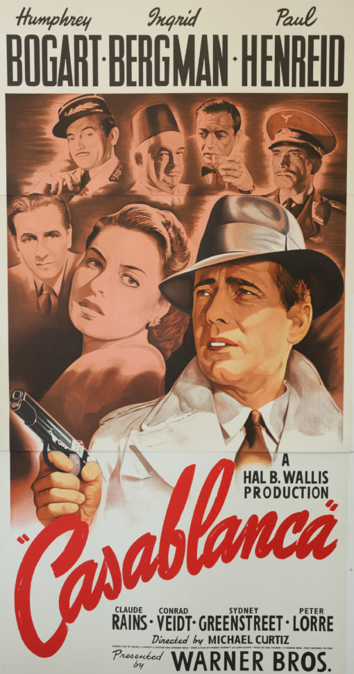 Casablanca Humphrey Bogart Ingrid Bergman Classic movie poster vintage movie poster fine art film vintage poster