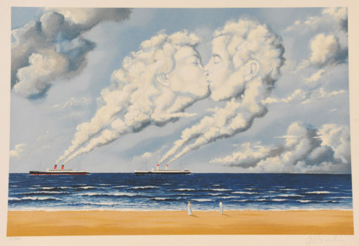 Rafal Olbinski Polish Poster surrealist surrealism dreamscape oceanliner beach