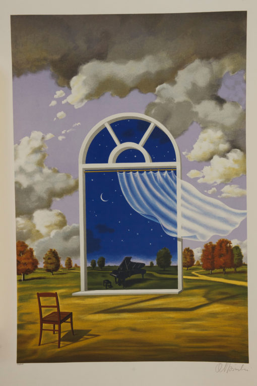 Rafal Olbinski Polish Poster surrealist surrealism dreamscape window piano chair