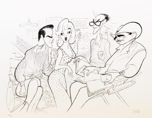 Al Hirschfeld master of line new yorker cartoon celebrity art The Misfits Marilyn Monroe Clark Gable Arthur Miller Montgomery Cliff